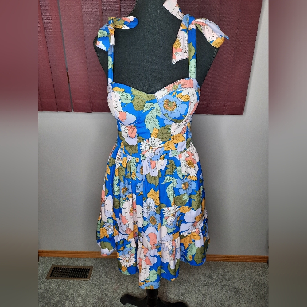 Floral Blue Sundress By Band Of The Free Size Small - Picture 3 of 7